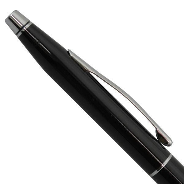 Cross Classic Century black lacquer ballpoint pen with sleek 135mm length and silver accents