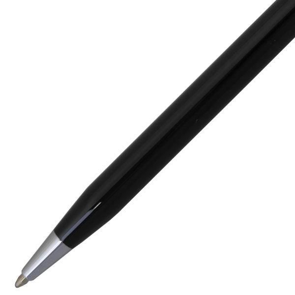 Cross Classic Century black lacquer ballpoint pen with sleek 135mm length and silver accents