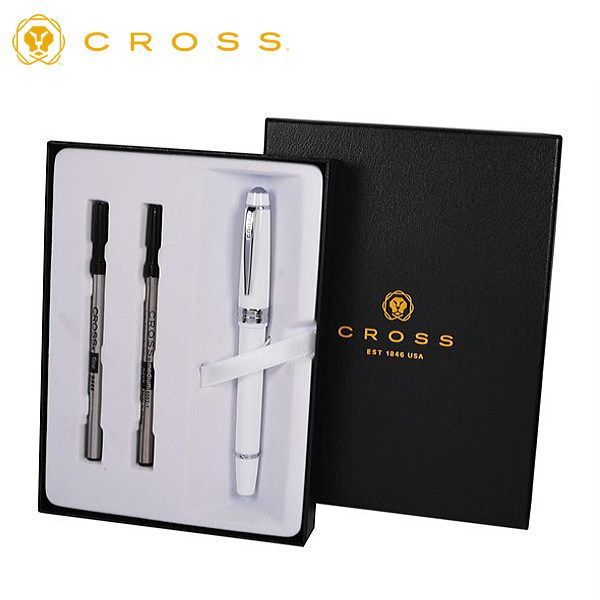 Limited Quantity CROSS Ballpoint Pen Gift Set Bailey Light White with glossy resin barrel and twist mechanism