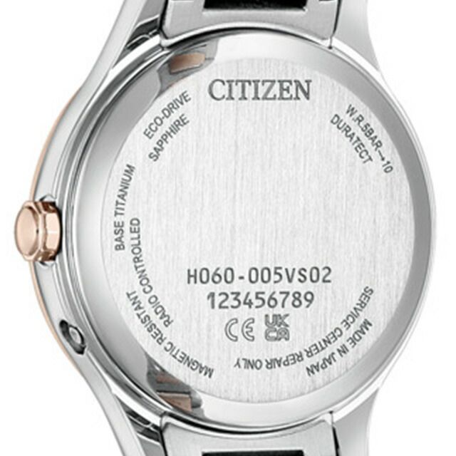 Citizen xC ladies watch ES9496-64W with silver beige dial and pink gold super titanium band