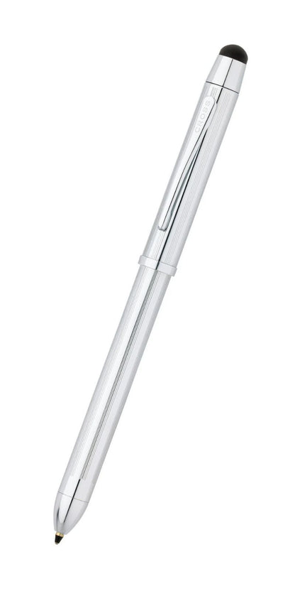 CROSS Texree Kuro AT0090-1 multifunction pen with chrome body featuring black and red ballpoint pens and 0.5mm pencil