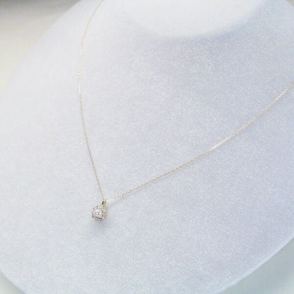 18K gold necklace with 3mm baby Akoya pearl and 10 small diamonds on a delicate chain model tc-0129