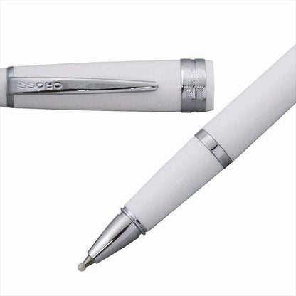 Cross Bailey Light white ballpoint pen with gift box and refill set, sleek design, 136-153mm length