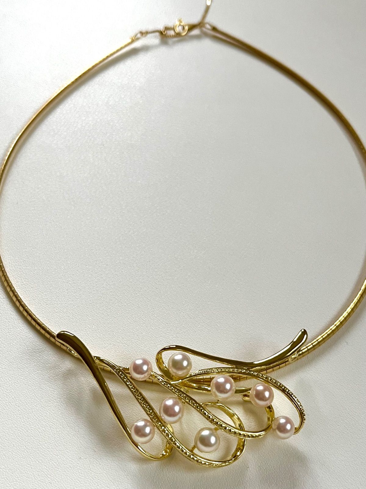 Akoya pearl brooch with attached loop on silver S925 omega necklace choker made in Japan