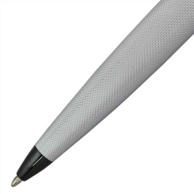 CROSS ATX 882-43 ballpoint pen with brushed chrome finish and polished black clip on a white background