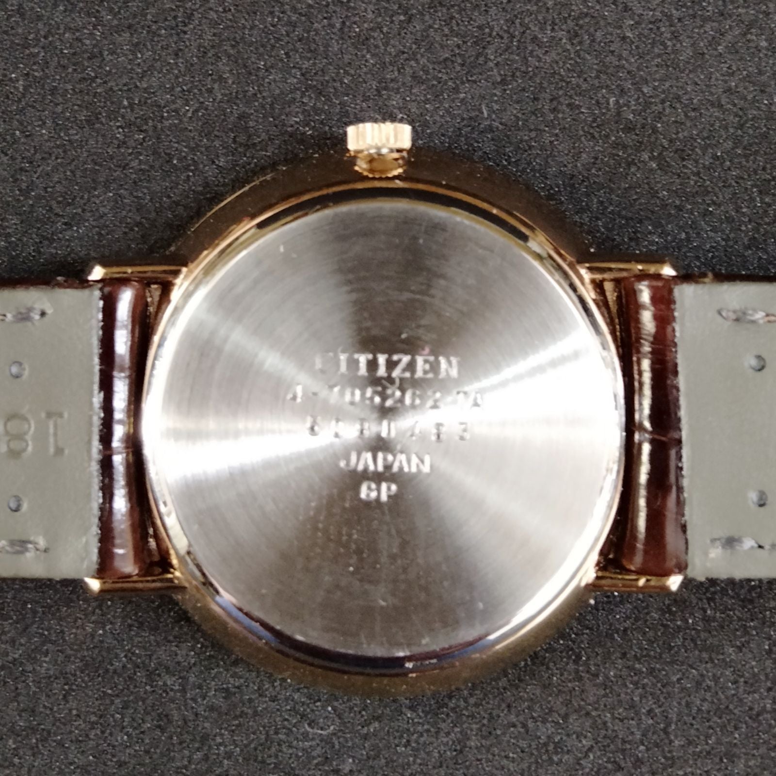 Citizen Dress Watch DR-70 with gold stainless steel case and original crocodile leather band