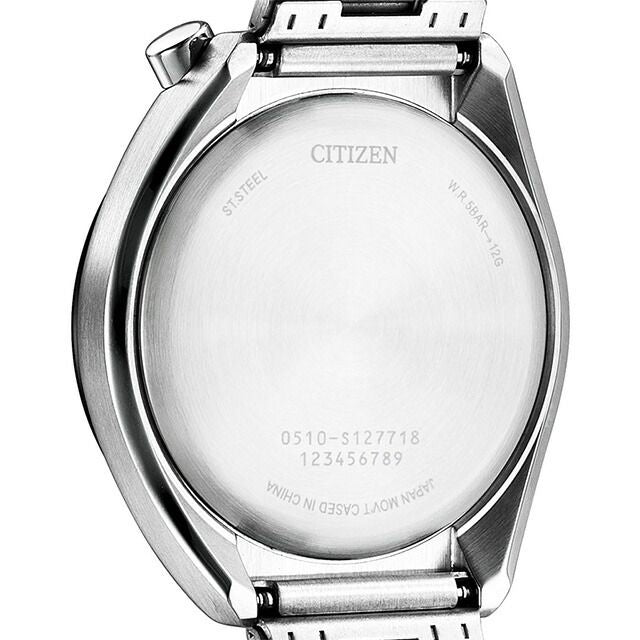 Citizen Tuno Chrono Watch AN3660-81E with black dial and silver stainless steel slide band