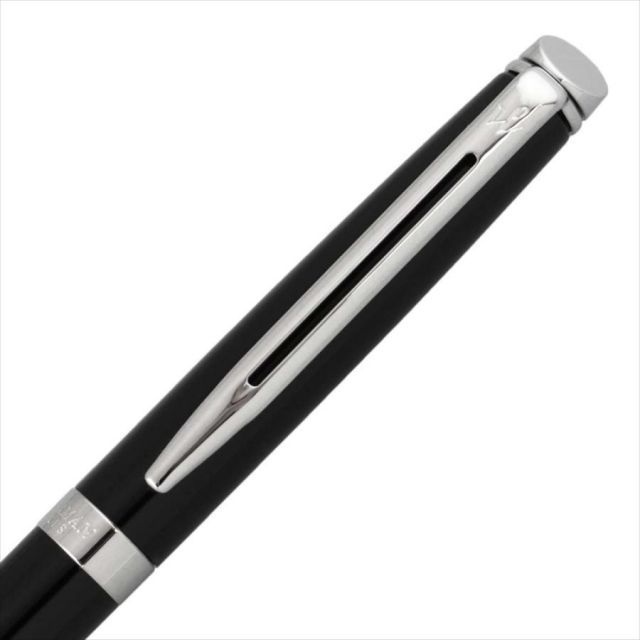 WATERMAN Metropolitan Essential Black CT ballpoint pen with deep black lacquer and nickel palladium trim