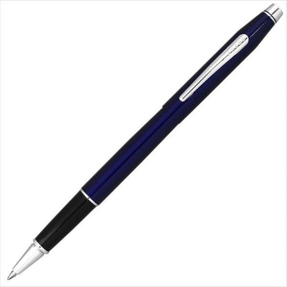 Limited Edition Cross gift set featuring rotary ball pen and water-based pen in translucent blue lacquer with brass chrome clip