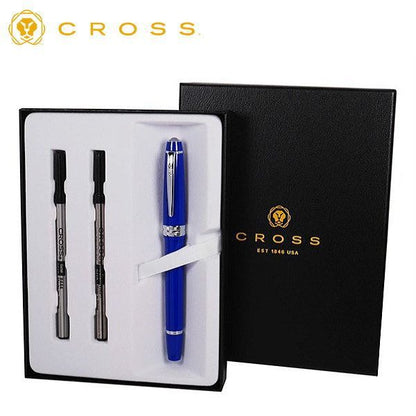 Limited Quantity CROSS Bailey Light Blue ballpoint pen gift set with glossy resin barrel and chrome plated clip