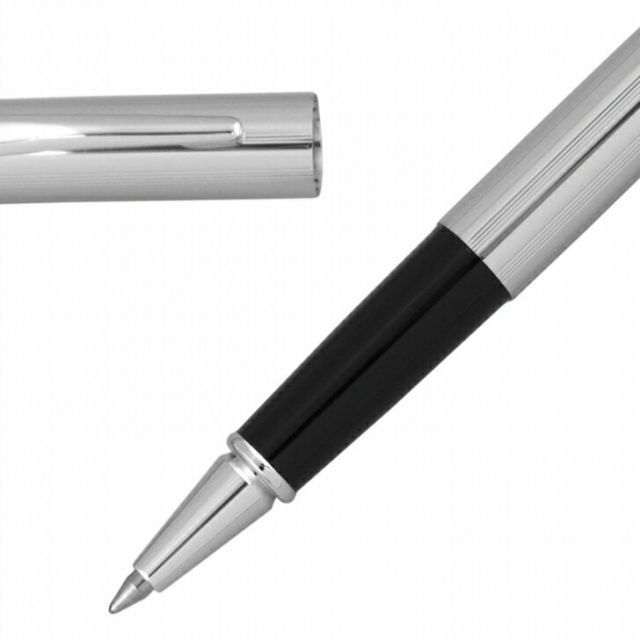 CROSS Classic Century AT0085-108 chrome ballpoint pen with water-based ink, closed and uncapped views