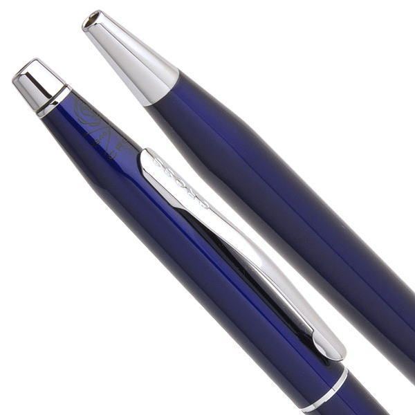 CROSS Classic Century Ballpoint Pen in translucent blue lacquer with metal accents