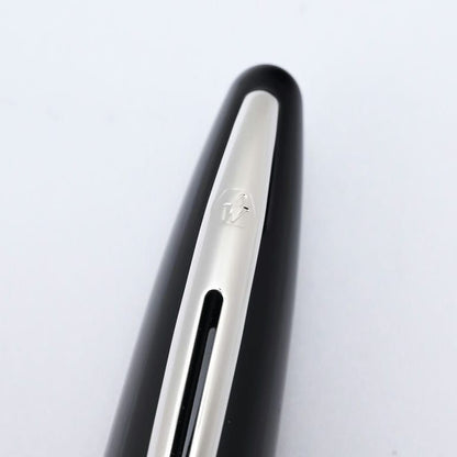 Waterman Carene Black Sea ballpoint pen with silver refill displayed on a white background