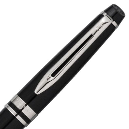 WATERMAN Expert Essential Black CT pen with black barrel and chrome trim, length 142mm