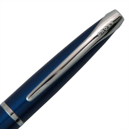 Cross Ballpoint Pen ATX model 882-37 translucent blue barrel with silver clip and black tip