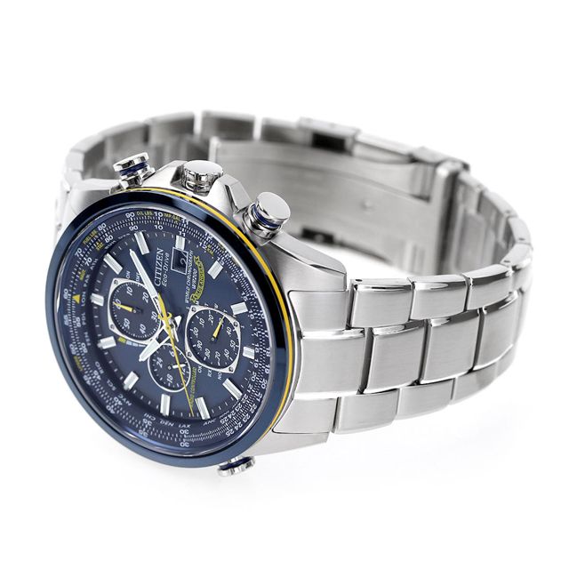 Citizen men's wristwatch AT8020-54L ProMaster Sky H800 Blue Angels model with blue dial and silver band