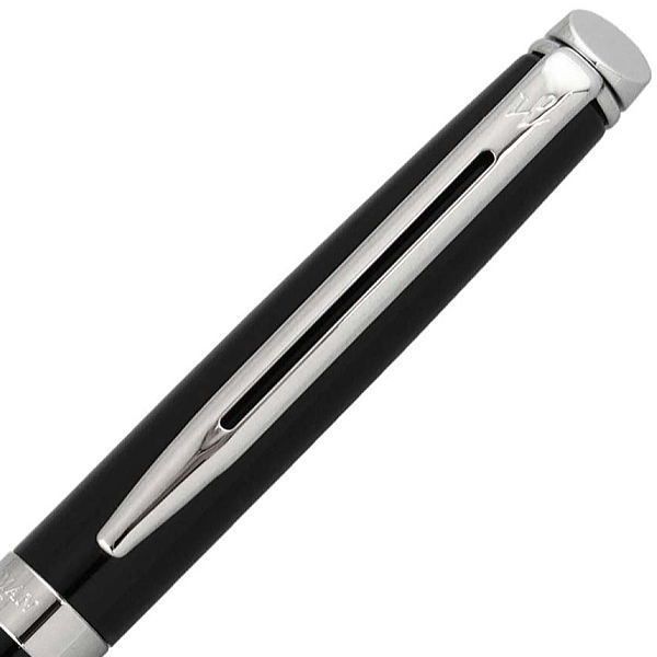 WATERMAN Paris Metropolitan Essential Black ballpoint pen with chrome trim and black barrel