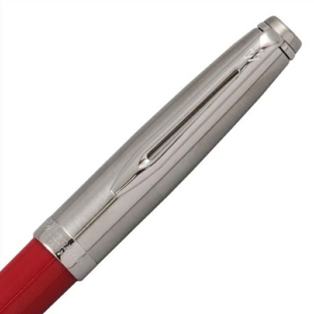 Waterman Emblem Essential Red CT ballpoint pen with red resin body and stainless steel cap