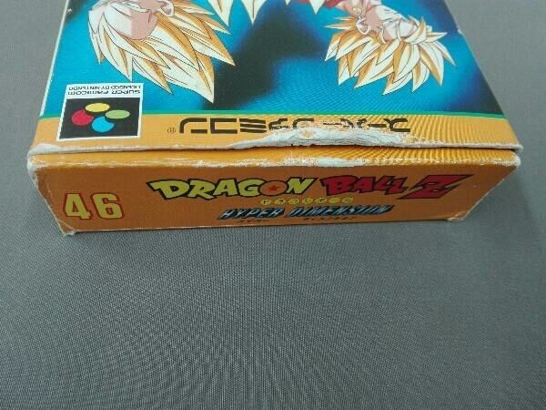Super Famicom Dragon Ball Z Hyper Dimension game cartridge with damaged box