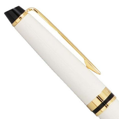 Waterman Expert Essential Ivory GT ballpoint pen with brass body and 23 carat gold plated trim