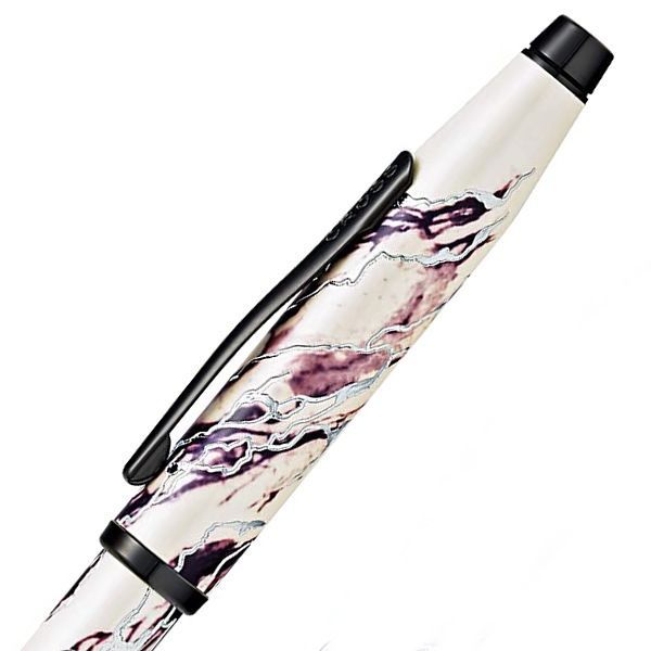 CROS Wonderlust Everest sublimation print oil pen with brass body and ivory pearl lacquer, twist mechanism