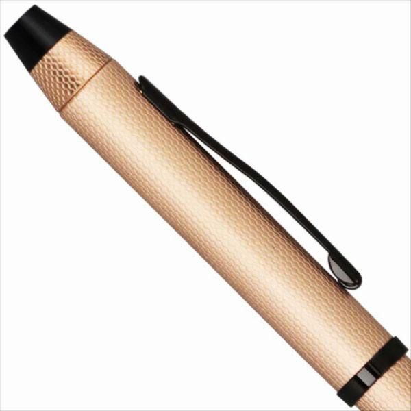 Cross Textslee NAT0090-20ST ballpoint pen set with black red ink and 0.5mm mechanical pencil in brushed rose gold