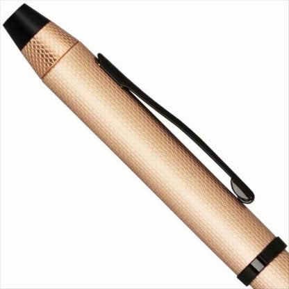 Cross Textslee NAT0090-20ST ballpoint pen set with black red ink and 0.5mm mechanical pencil in brushed rose gold