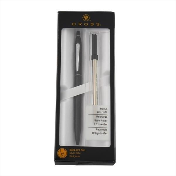 CROSS Kuro Ballpoint Pen Click in satin black with sleek design and retractable tip