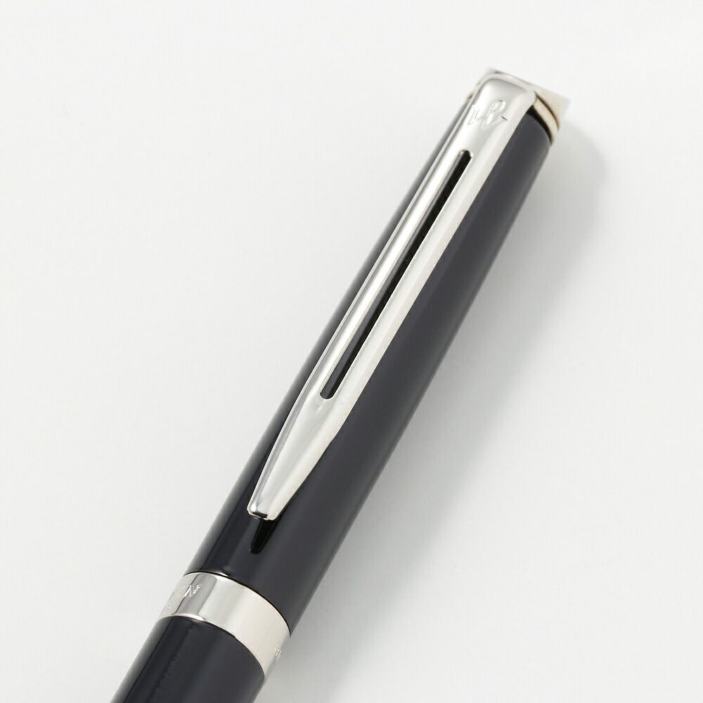 Waterman Ombre Lumiere Metropolitan CT Ballpoint Pen with sleek metallic finish and black grip, 13.5 cm long