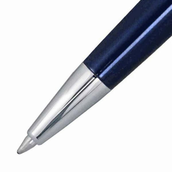 Waterman Metropolitan Deluxe Special Edition Blue ST 2166483 twist pen with brass body and wave-pattern rhodium-plated cap