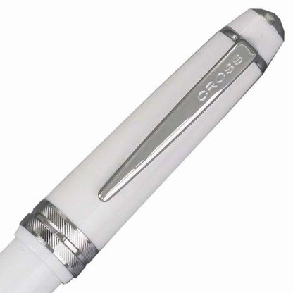Cross Bailey Light Select Tip Rollerball Pen in white with glossy resin barrel and chrome-plated fittings