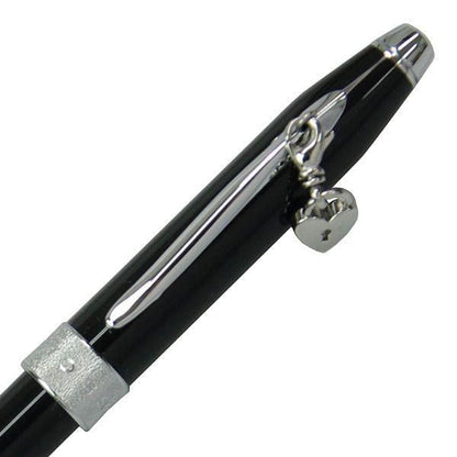 Cross Millennium Pen Sentiment Black Medium with brass and chrome plated accents shown capped