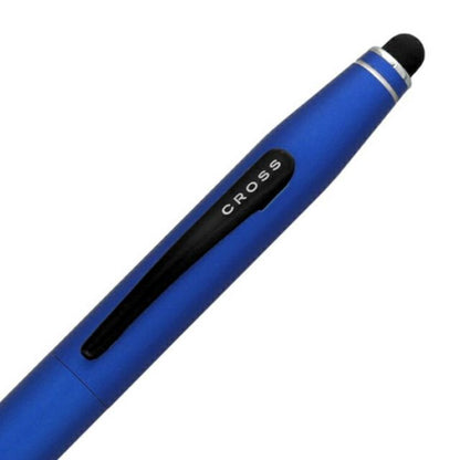 CROSS Cross Tech 2 AT0652-6 metallic blue ballpoint pen stylus with brass barrel and silicone rubber cap top