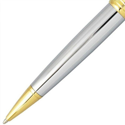 Cross Kuro Ballpoint Pen Bailey AT0452-6 Medalist with brass barrel, chrome plating, and 23K gold plated details
