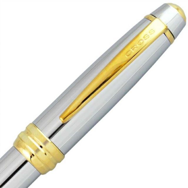 Cross Kuro Ballpoint Pen Bailey AT0452-6 Medalist with brass barrel, chrome plating, and 23K gold plated details