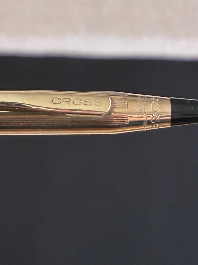 Cross Classic Century Gold 10KT fountain pen with navy double-slot leather pen case