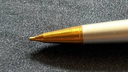 Showa era silver metal Pilot mechanical pencil with flower pattern, vintage design, minor small scratches