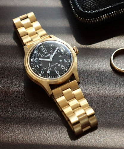 TIMEX BEAMS CAMPER Gold Quartz Men's Watch — Japanese