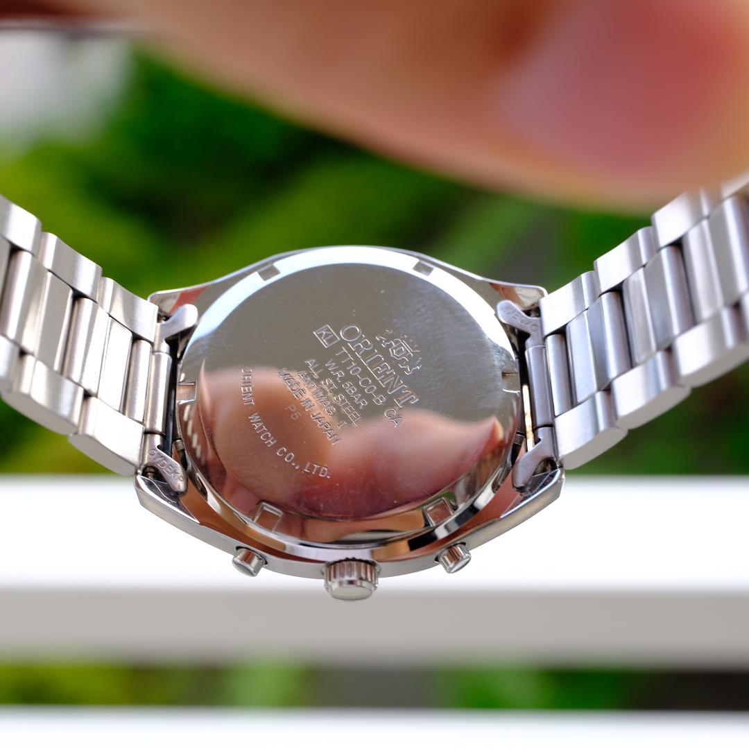 ORIENT Chronograph カットグラス グリーン Quartz Men's Watch — Japanese