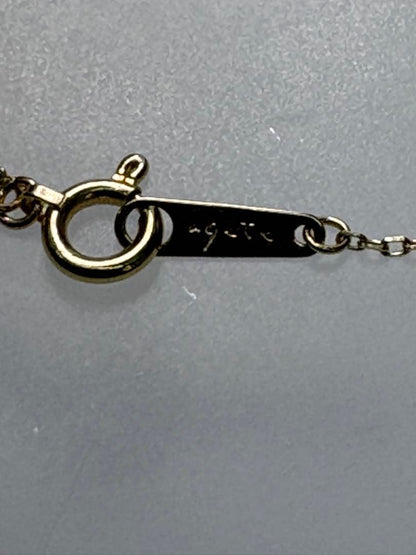 Aget K14 gold necklace with 0.05CT diamond, 40cm chain, engraved design