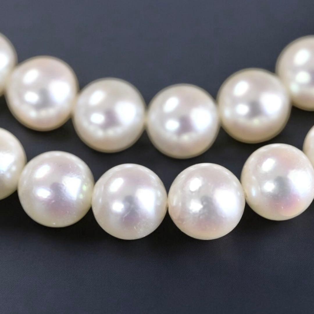 Hana-dama grade Mikimoto Akoya pearl necklace with round 6-5.5mm pearls and silver clasp in aurora pink color