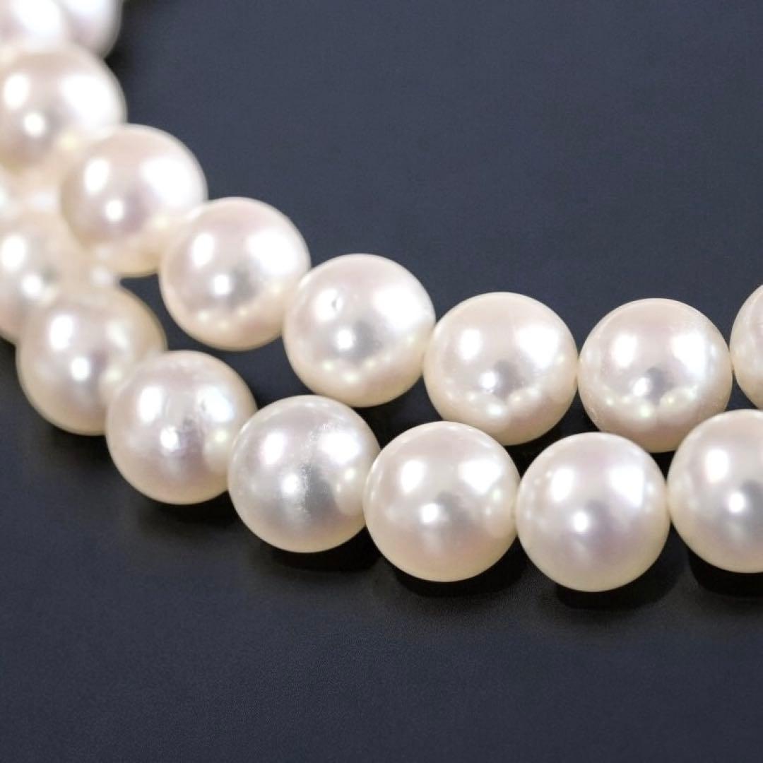 Hana-dama grade Mikimoto Akoya pearl necklace with round 6-5.5mm pearls and silver clasp in aurora pink color