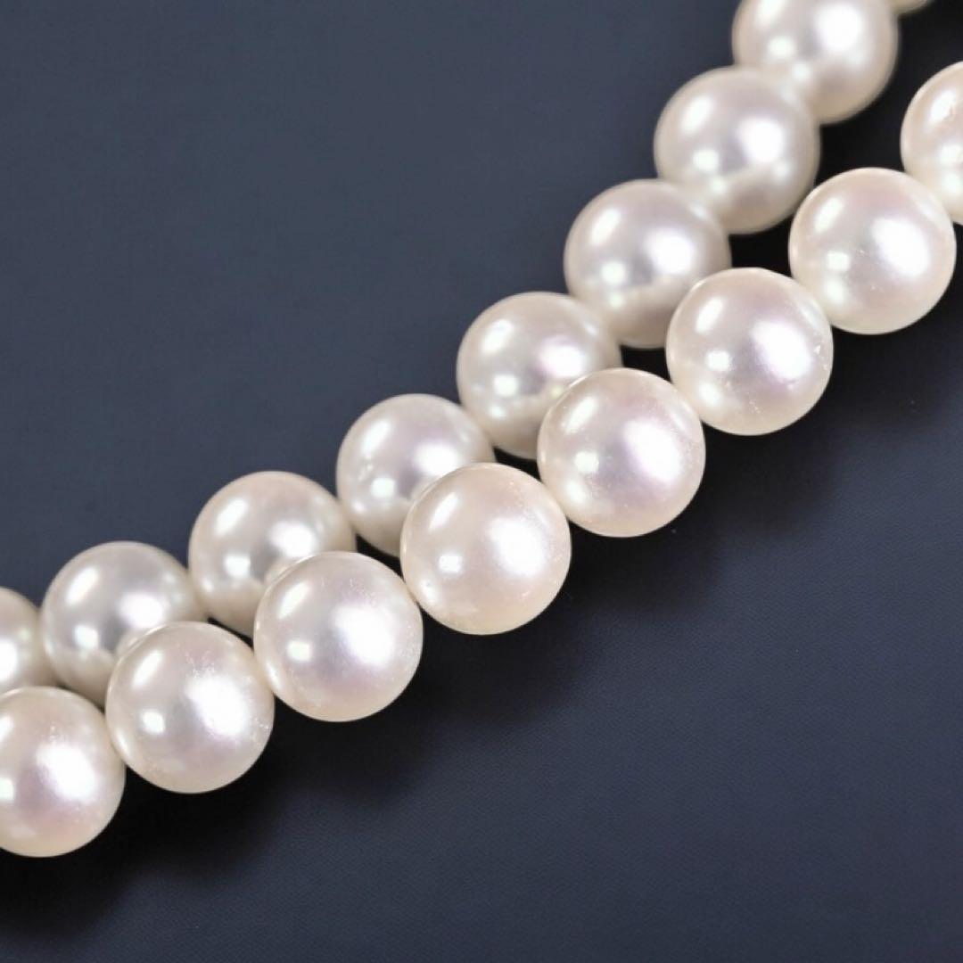 Hana-dama grade Mikimoto Akoya pearl necklace with round 6-5.5mm pearls and silver clasp in aurora pink color