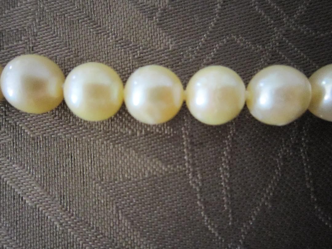Aqua Pearl genuine light gold pearl necklace 44.5 cm with silver clasp and 7.9-8.5 mm pearls