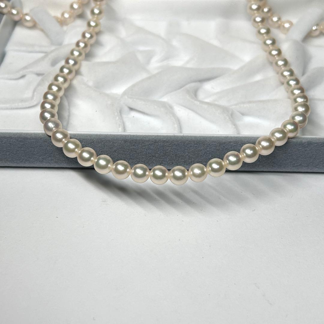 Shine Bright Akoya Pearl 2-Strand Necklace with 6.87mm pearls, 82.5cm length, displayed on white background