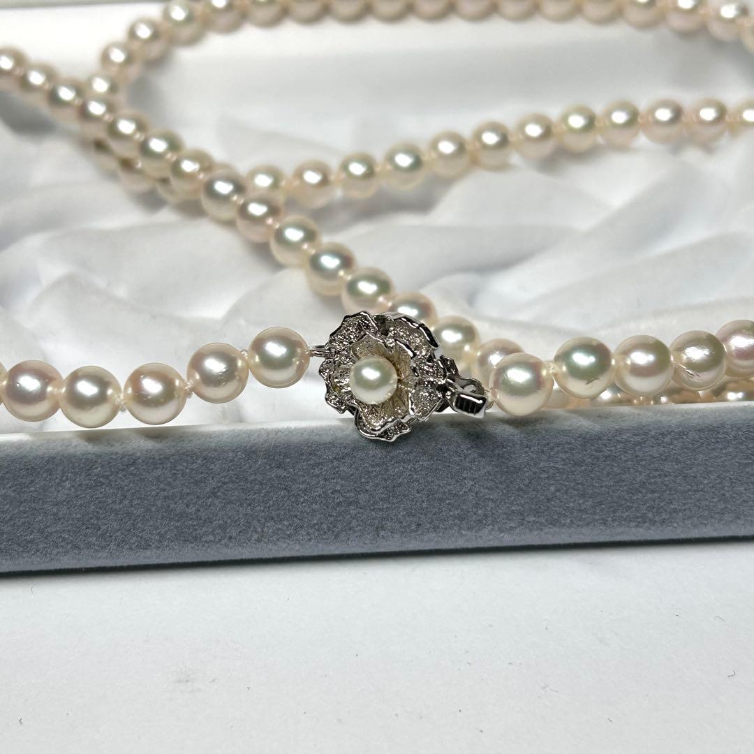 Shine Bright Akoya Pearl 2-Strand Necklace with 6.87mm pearls, 82.5cm length, displayed on white background