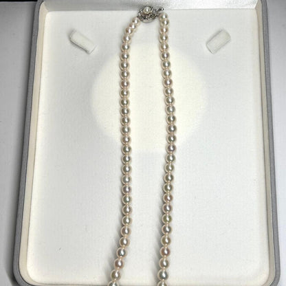Shine Bright Akoya Pearl 2-Strand Necklace with 6.87mm pearls, 82.5cm length, displayed on white background