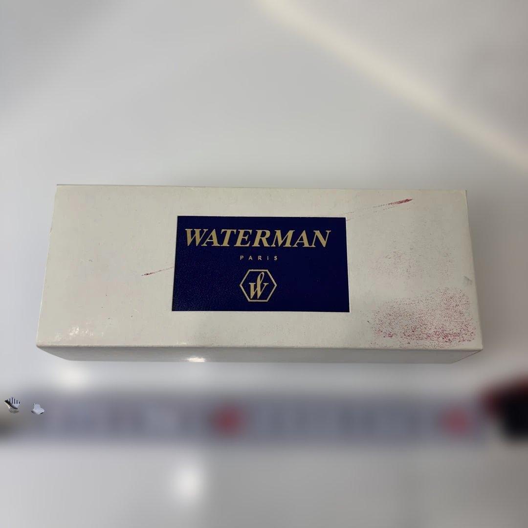 Waterman black and gold ballpoint pen with dedicated case and stained outer paper box
