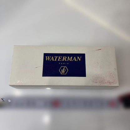 Waterman black and gold ballpoint pen with dedicated case and stained outer paper box