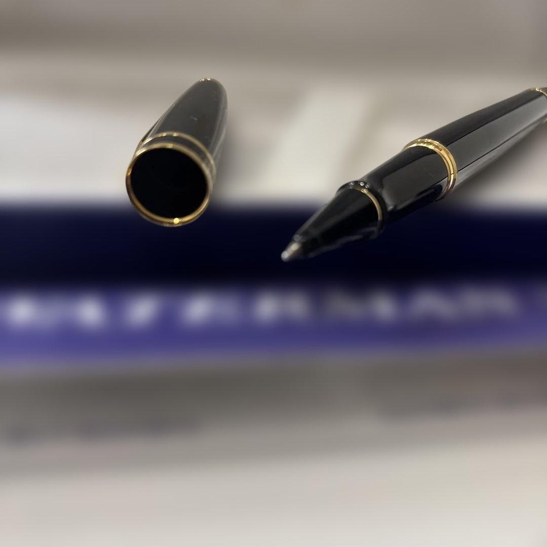Waterman black and gold ballpoint pen with dedicated case and stained outer paper box